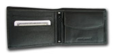 Černá kožená peněženka - otevřená